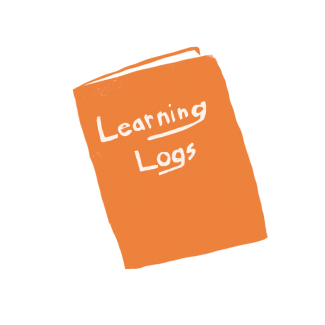 Image of notebook that says Learning Logs